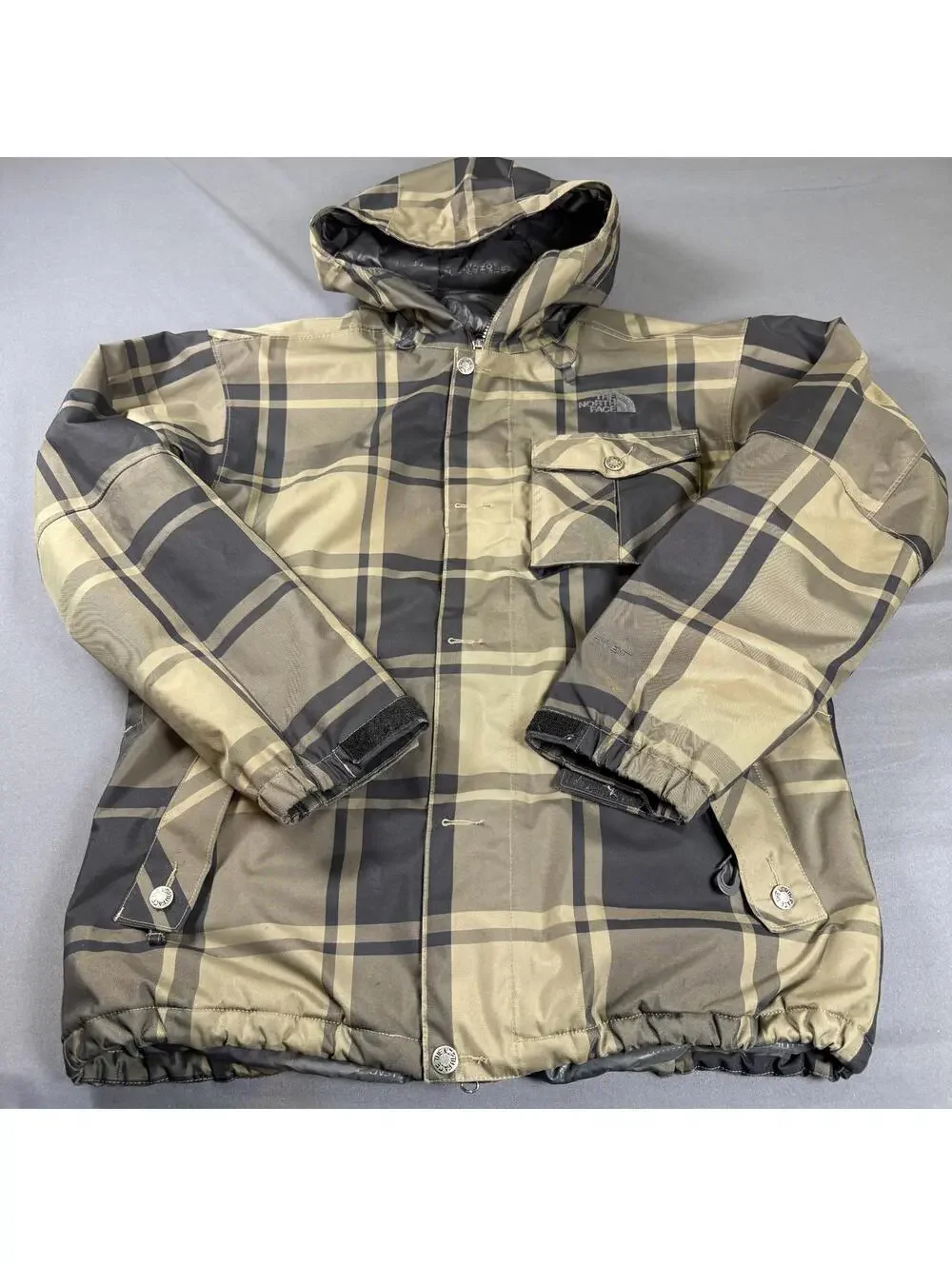 The North Face Plaid Klamath HyVent Hooded Jacket Men's Size Medium